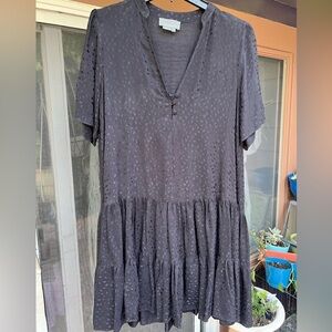 Anthropologie flowy black babydoll dress